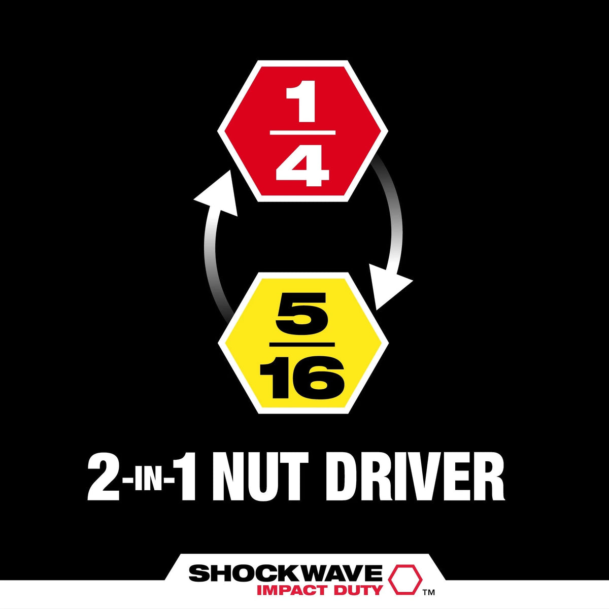 49-66-4542 SHOCKWAVE™ Impact Duty 1/4" and 5/16" x 2-1/4" QUIK-CLEAR™ 2-in-1 Magnetic Nut Driver