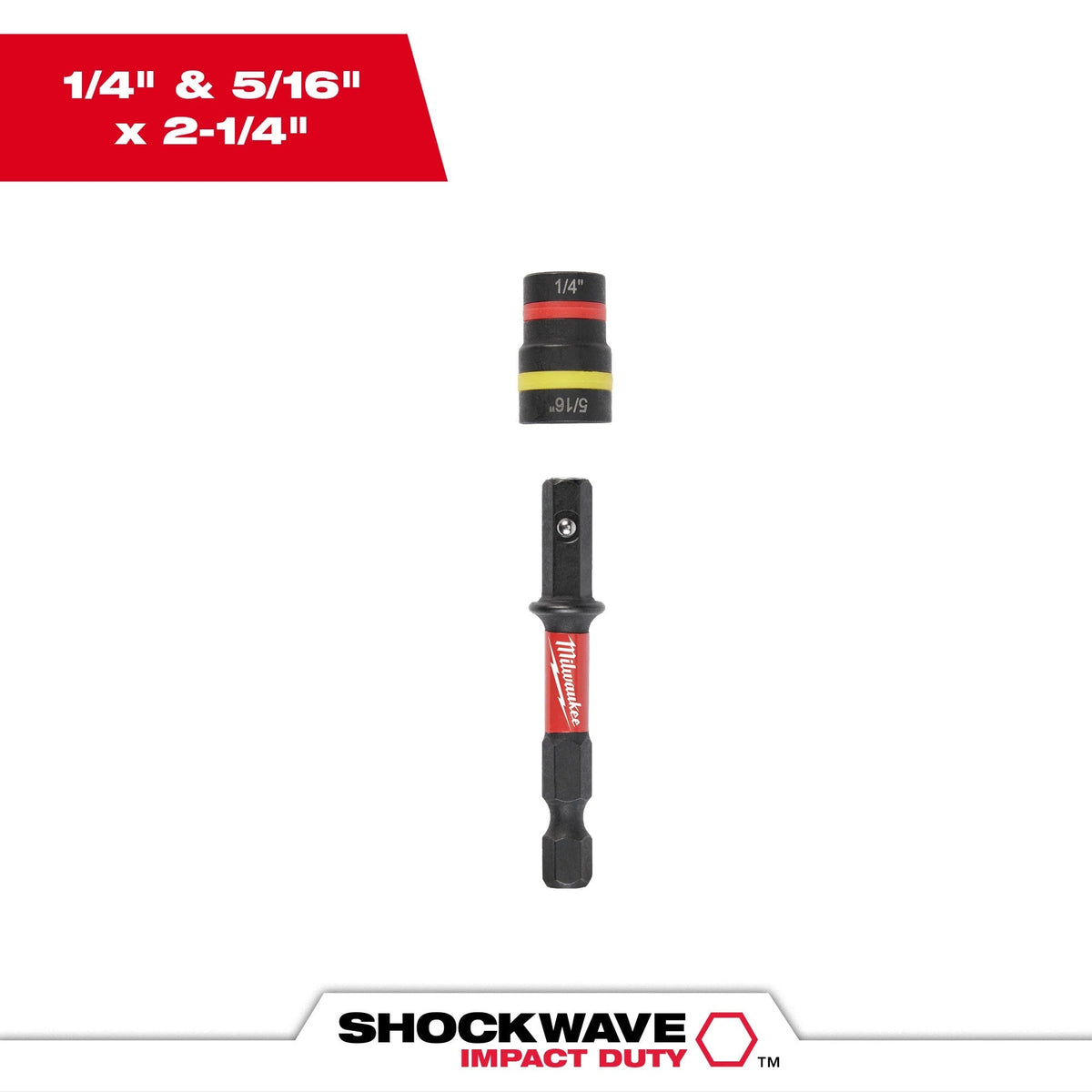49-66-4542 SHOCKWAVE™ Impact Duty 1/4" and 5/16" x 2-1/4" QUIK-CLEAR™ 2-in-1 Magnetic Nut Driver