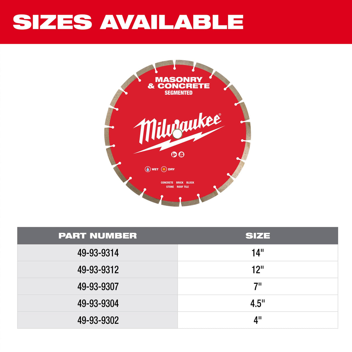 49-93-9304 4-1/2" Segmented Masonry & Concrete Diamond Blade
