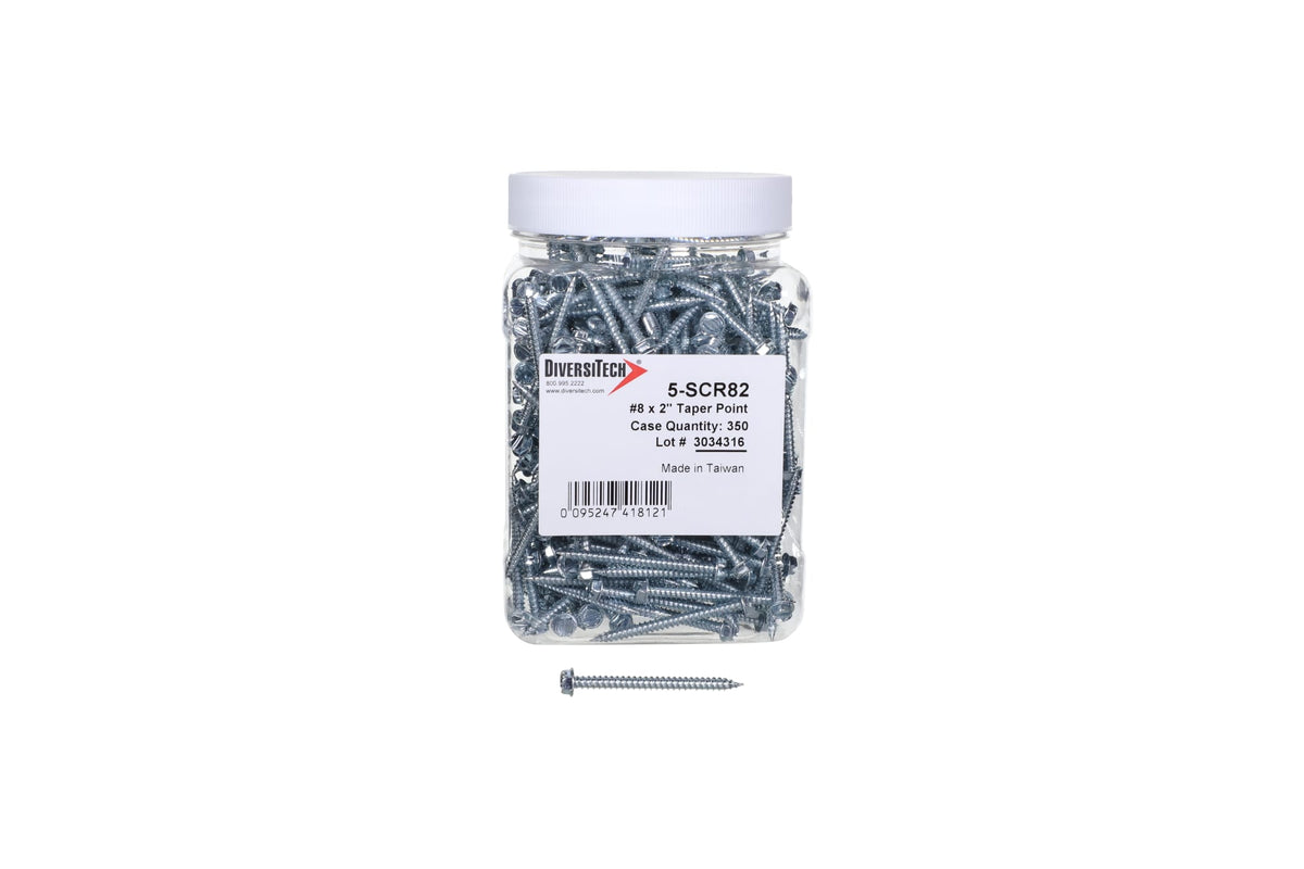 5-SCR82 Sheet Metal Screw 8 x 2 Taper Point, Pack of 350