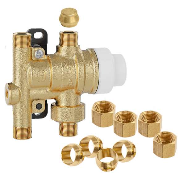 521201AP SinkMixer Anti-Scald Thermostatic Mixing Valve 3/8" Compression with Fitting Package ASSE 1070 Lead Free