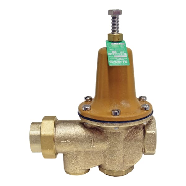 0009309 1" Lead Free Water Pressure Reducing Valve, NPT Female Union x NPT Female, Polymer Seat, Adjustable 25-75 psi