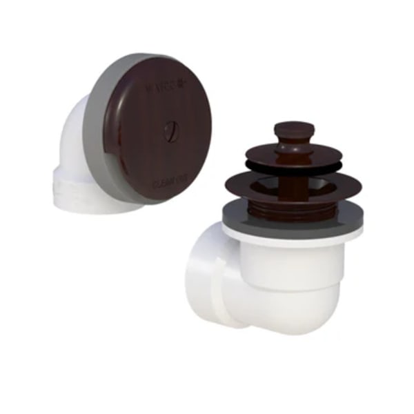 601-PP-ABS-WI 1-1/2" ABS Push Pull Bath Waste and Overflow Half Kit Wrought Iron