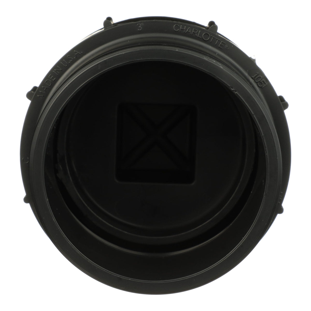 ABS-00105X-1000 3" ABS DWV Cleanout Adapter with Plug - Spigot x FPT