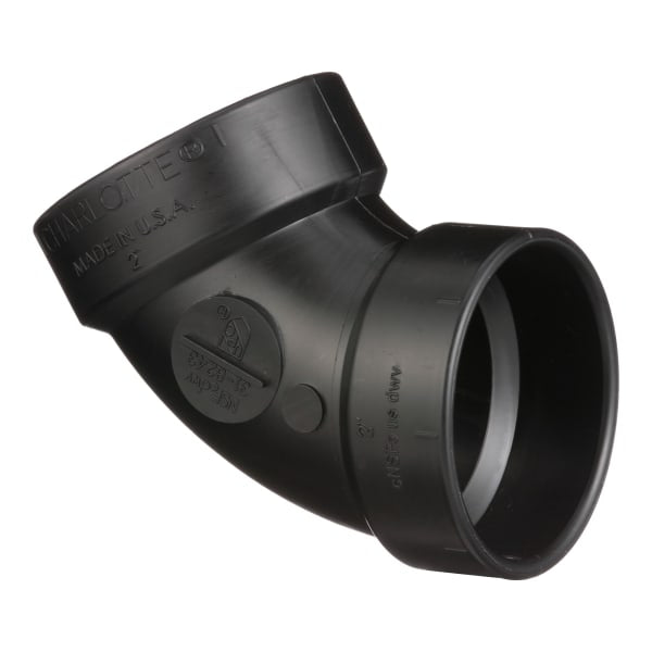 ABS-00319-0800 2" ABS DWV 60° Elbow - H x H