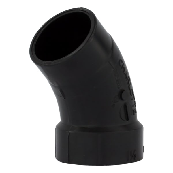 ABS-00323-0600 1-1/2" ABS DWV 45° Street Elbow - H x Spigot