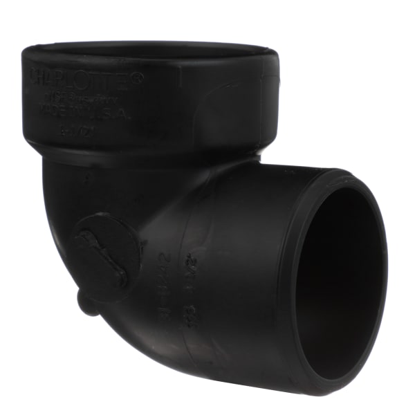 ABS-00333-0600 1-1/2" ABS DWV 90° Street Vent Elbow - H x Spigot