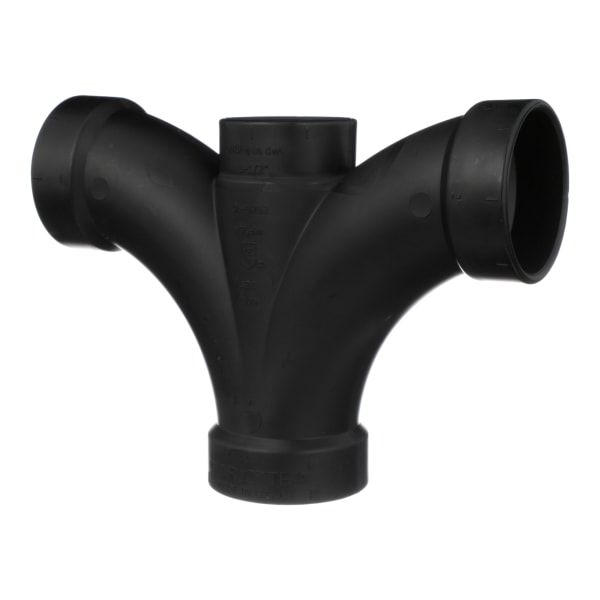 ABS-00500-1200 2" x 1-1/2" x 2" x 2" ABS DWV Double Fixture Fitting - All H