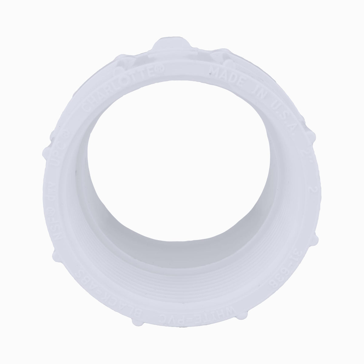 PVC-00105-0800 2" PVC DWV Fitting Female Adapter (Cleanout Adapter Less Plug) - Spigot x FPT