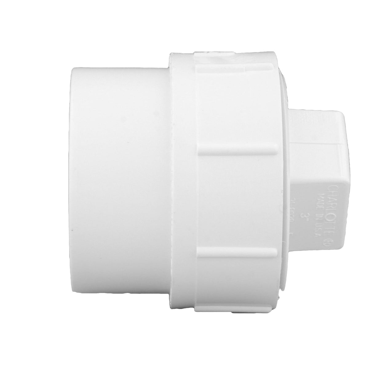 PVC-00105X-1000 3" PVC DWV Cleanout Adapter with Plug - Spigot x FPT