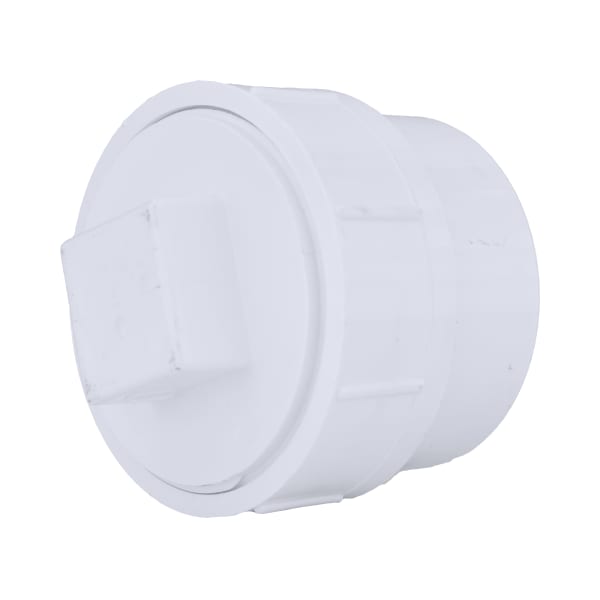 PVC-00105X-1200 4" PVC DWV Cleanout Adapter with Plug - Spigot x FPT