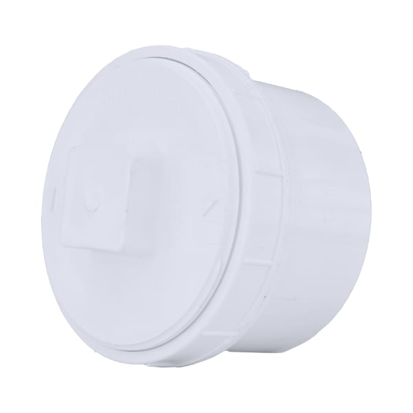 PVC-00105X-1400 6" PVC DWV Cleanout Adapter with Plug - Spigot x FPT