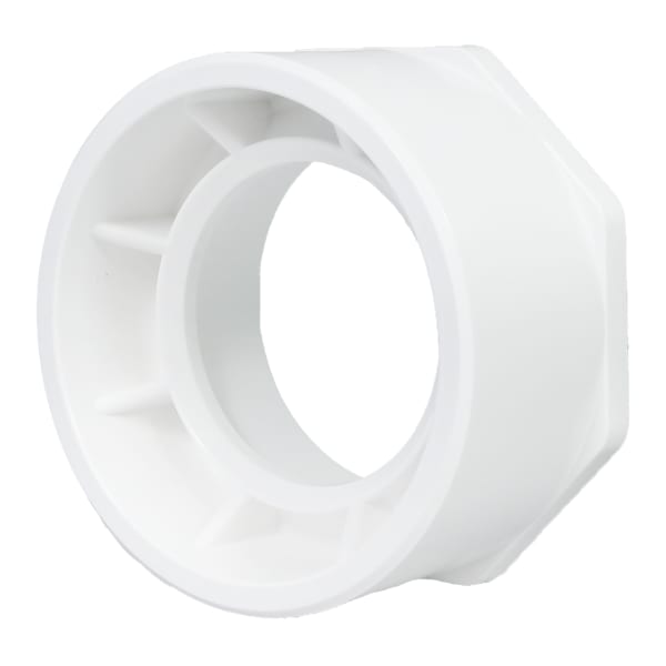 PVC-00107-1400 3" x 2" PVC DWV Flush Bushing - Spigot x H