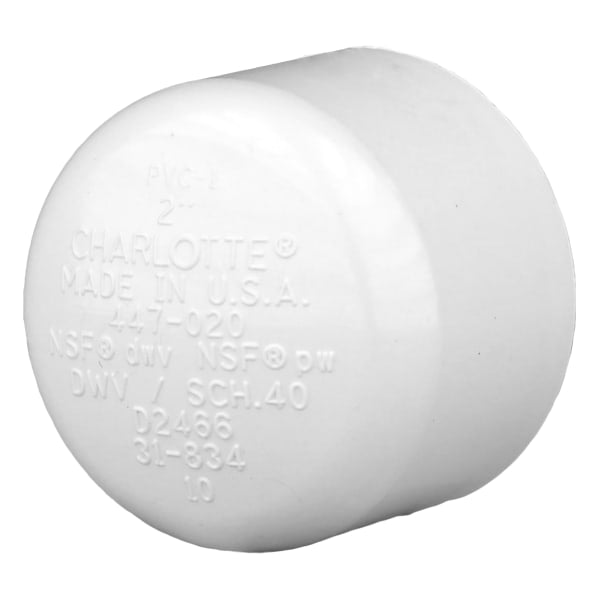 PVC-00116-0800 2" PVC DWV Cap - Socket