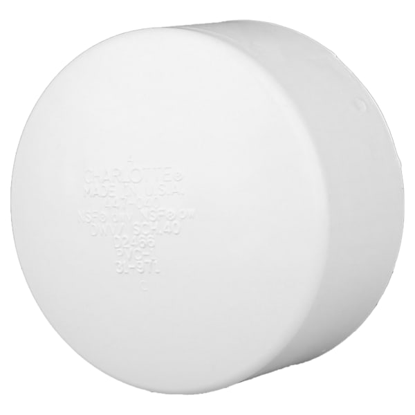 PVC-00116-1200 4" PVC DWV Cap - Socket