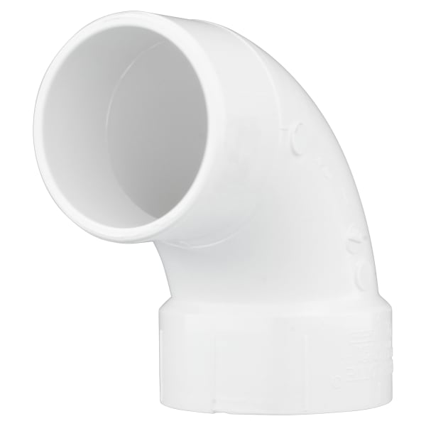 PVC-00302-1200 3" PVC DWV 90° Street Elbow - H x Spigot