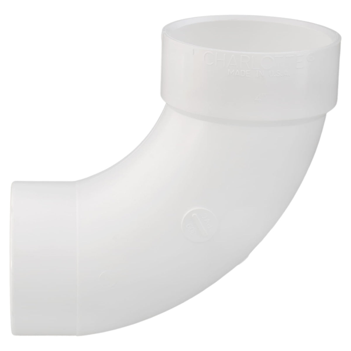 PVC-00309-1200 4" PVC DWV 90° Long Turn Street Elbow - H x Spigot