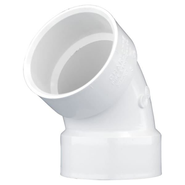 PVC-00319-1000 3" PVC DWV 60° Elbow - H x H