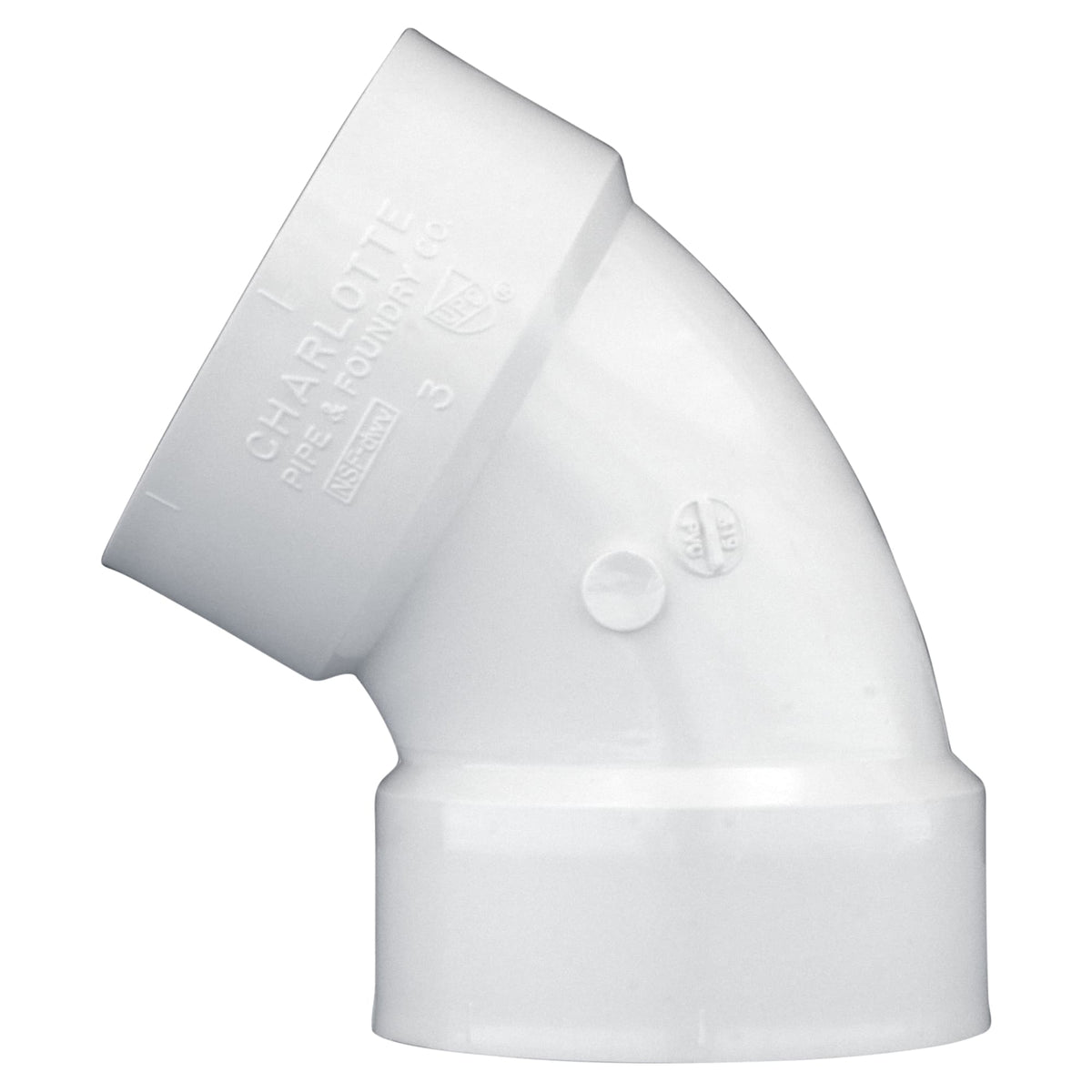 PVC-00319-1000 3" PVC DWV 60° Elbow - H x H