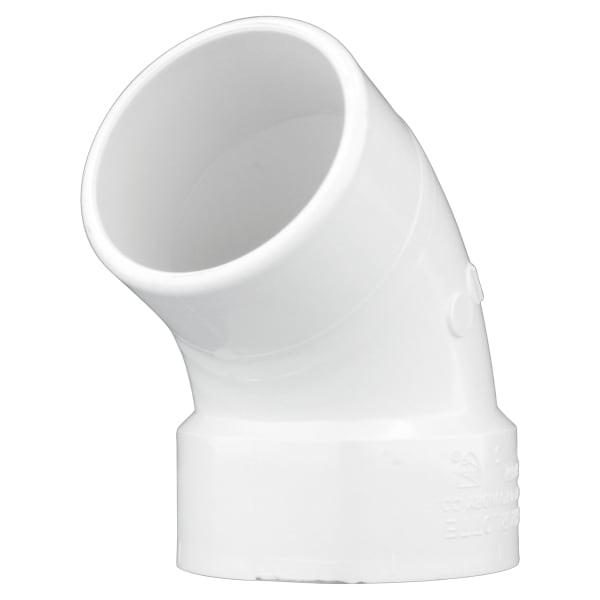 PVC-00320-1000 3" PVC DWV 60° Street Elbow - H x Spigot