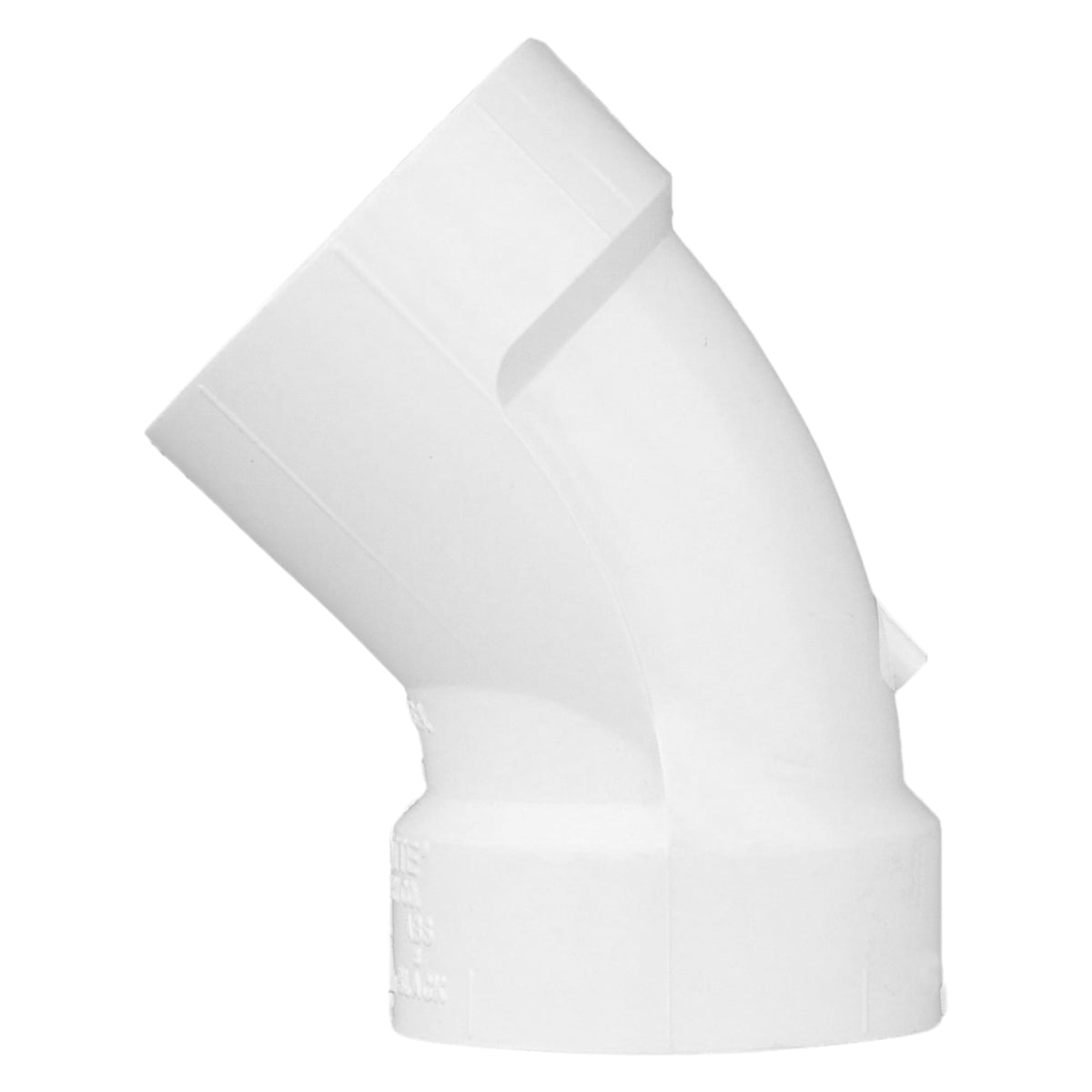 PVC-00321-0800 1-1/2" PVC DWV 45° Elbow - H x H