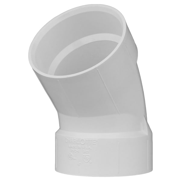 PVC-00321-1400 4" PVC DWV 45° Elbow - H x H