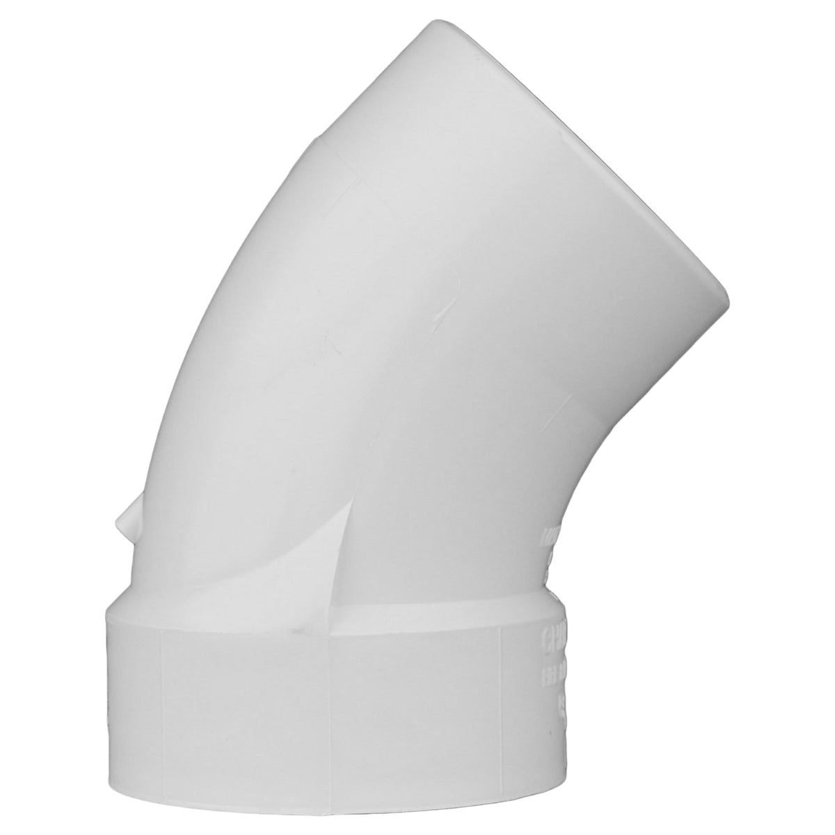 PVC-00323-1400 4" PVC DWV 45° Street Elbow - H x Spigot
