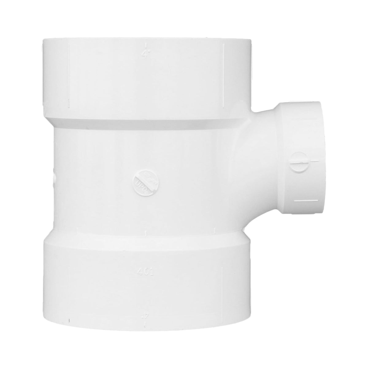 PVC-00401-1800 4" x 4" x 2" PVC DWV Sanitary Tee - All H