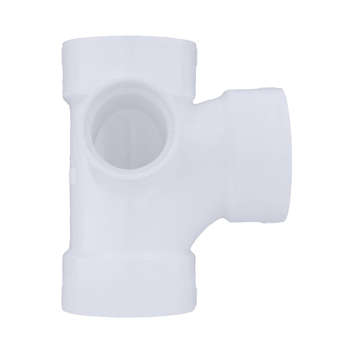 PVC-00416-0800 3" x 3" x 3" x 2" PVC DWV Sanitary Tee with Left Side Inlet - All H