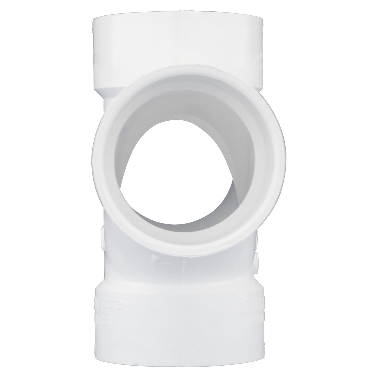PVC-00428-1000 3" PVC DWV Double Sanitary Tee - All H