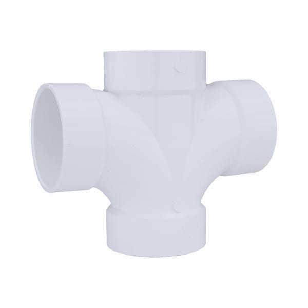 PVC-00428-1200 4" PVC DWV Double Sanitary Tee - All H