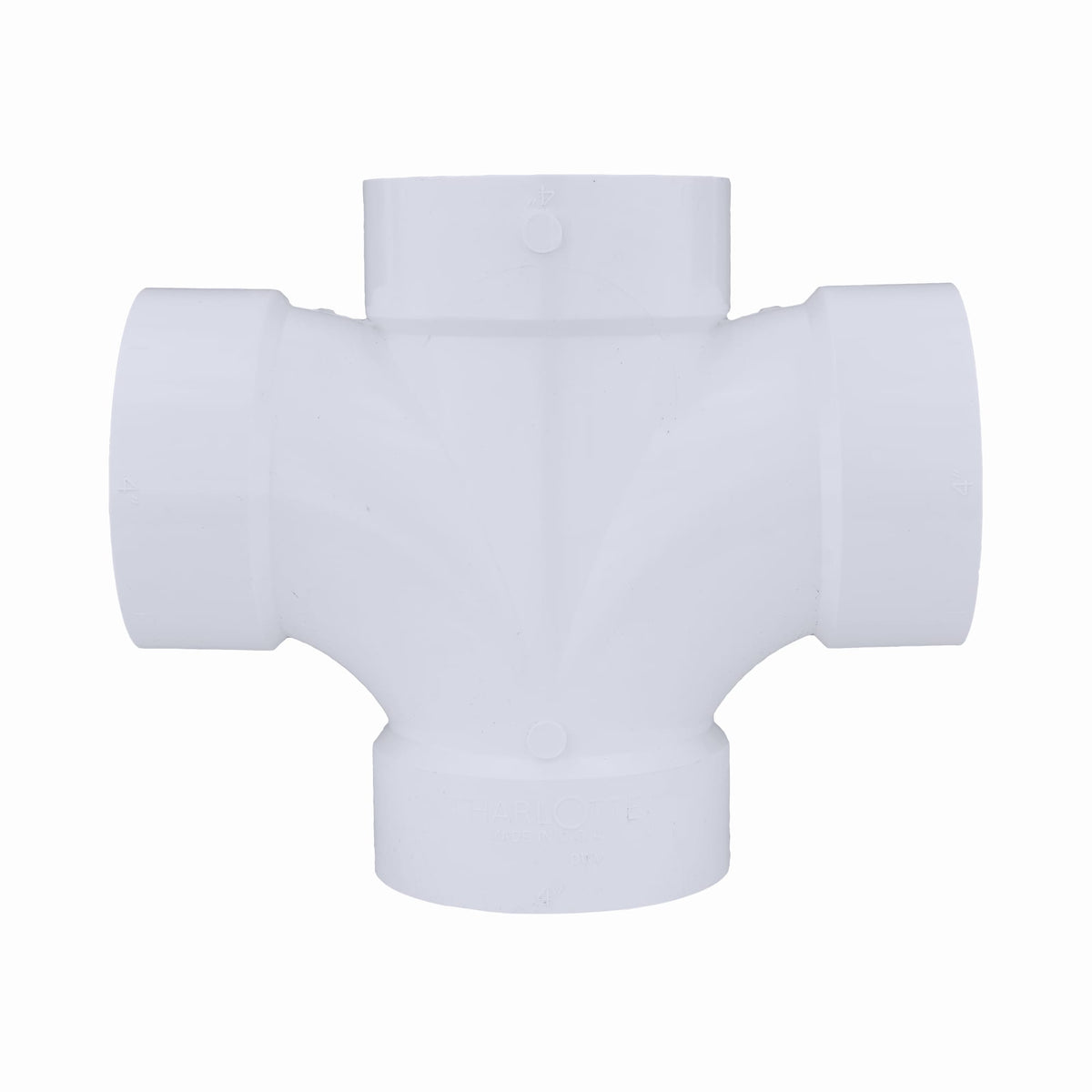 PVC-00428-1200 4" PVC DWV Double Sanitary Tee - All H