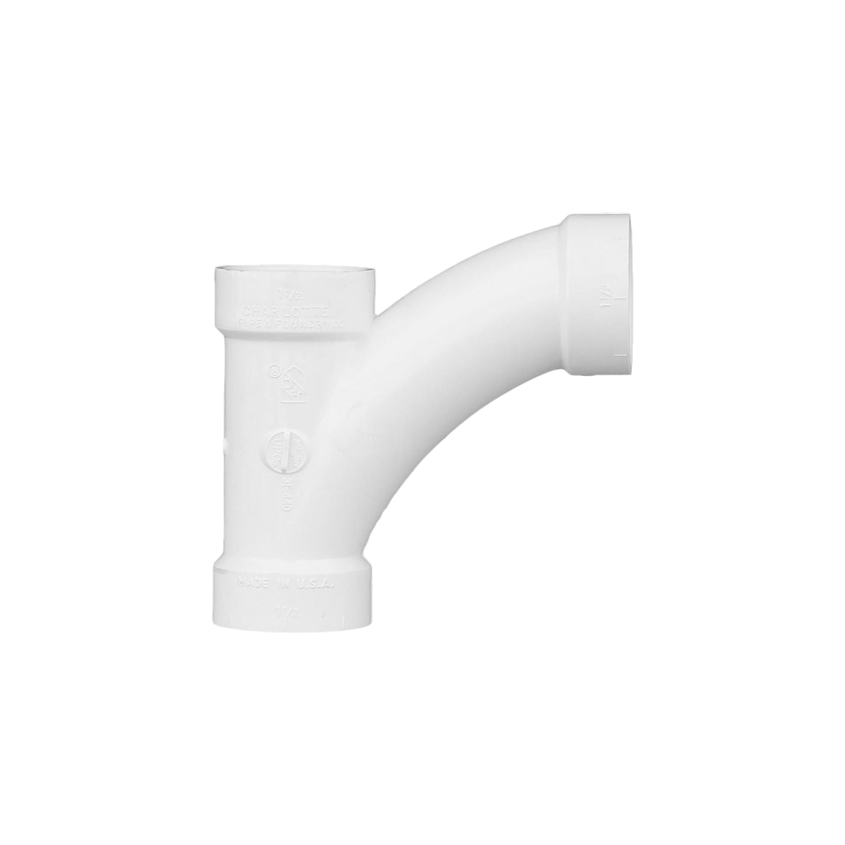 PVC-00501-0600 1-1/2" PVC DWV Combination Tee Wye - All H