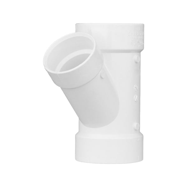 PVC-00601-2000 4" x 4" x 3" PVC DWV Wye - All H