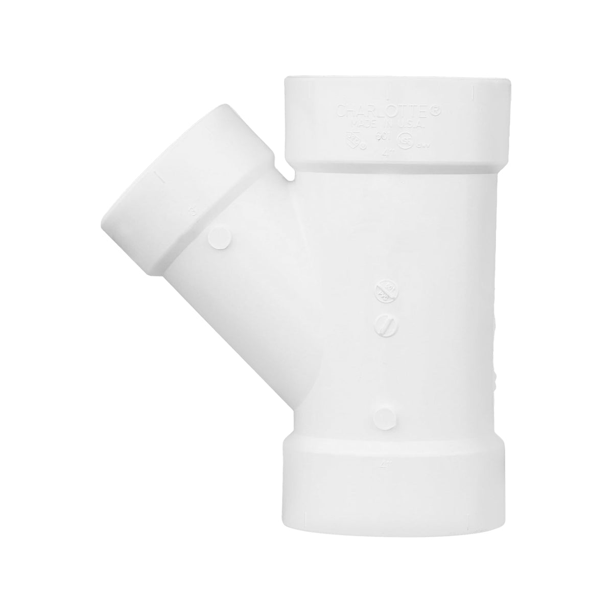PVC-00601-2000 4" x 4" x 3" PVC DWV Wye - All H