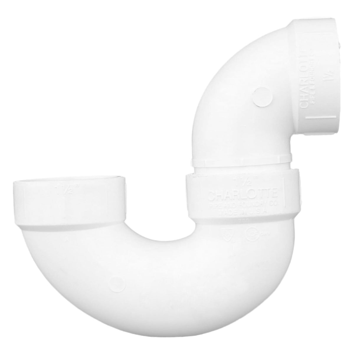 PVC-00706X-0600 1-1/2" PVC DWV P-Trap Solvent Weld - H x H