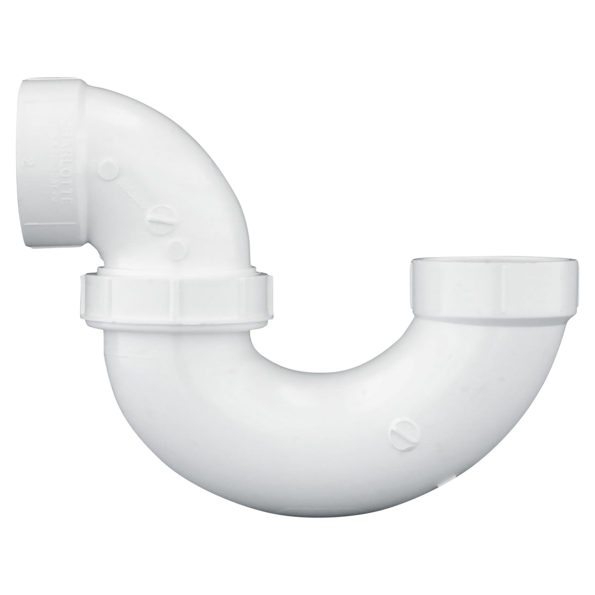 PVC-00708P-1000 2" PVC DWV P-Trap with Union Joint - H x H
