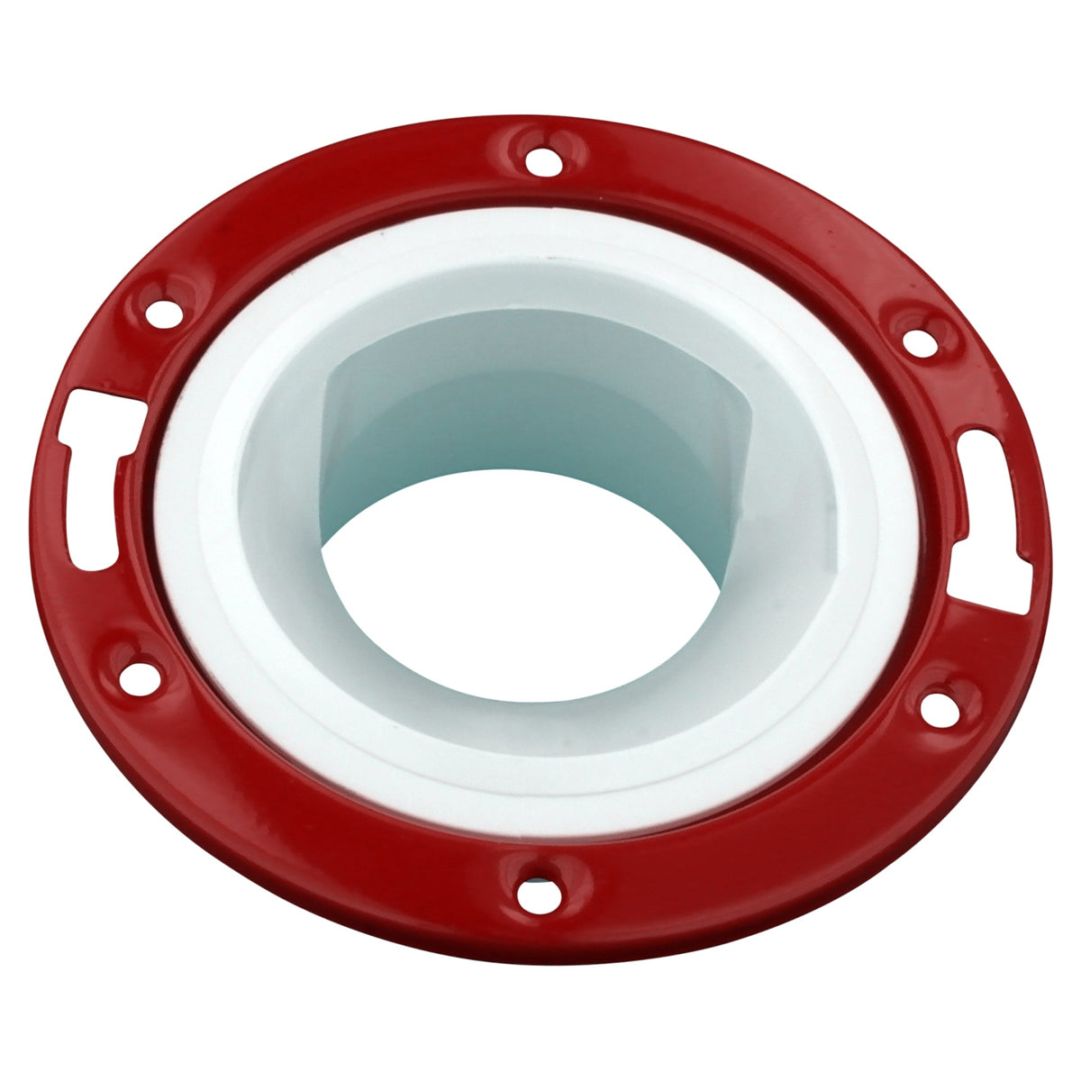 PVC-00820-0600 4" x 3" PVC DWV Offset Closet Flange with Metal Ring - Closet x H