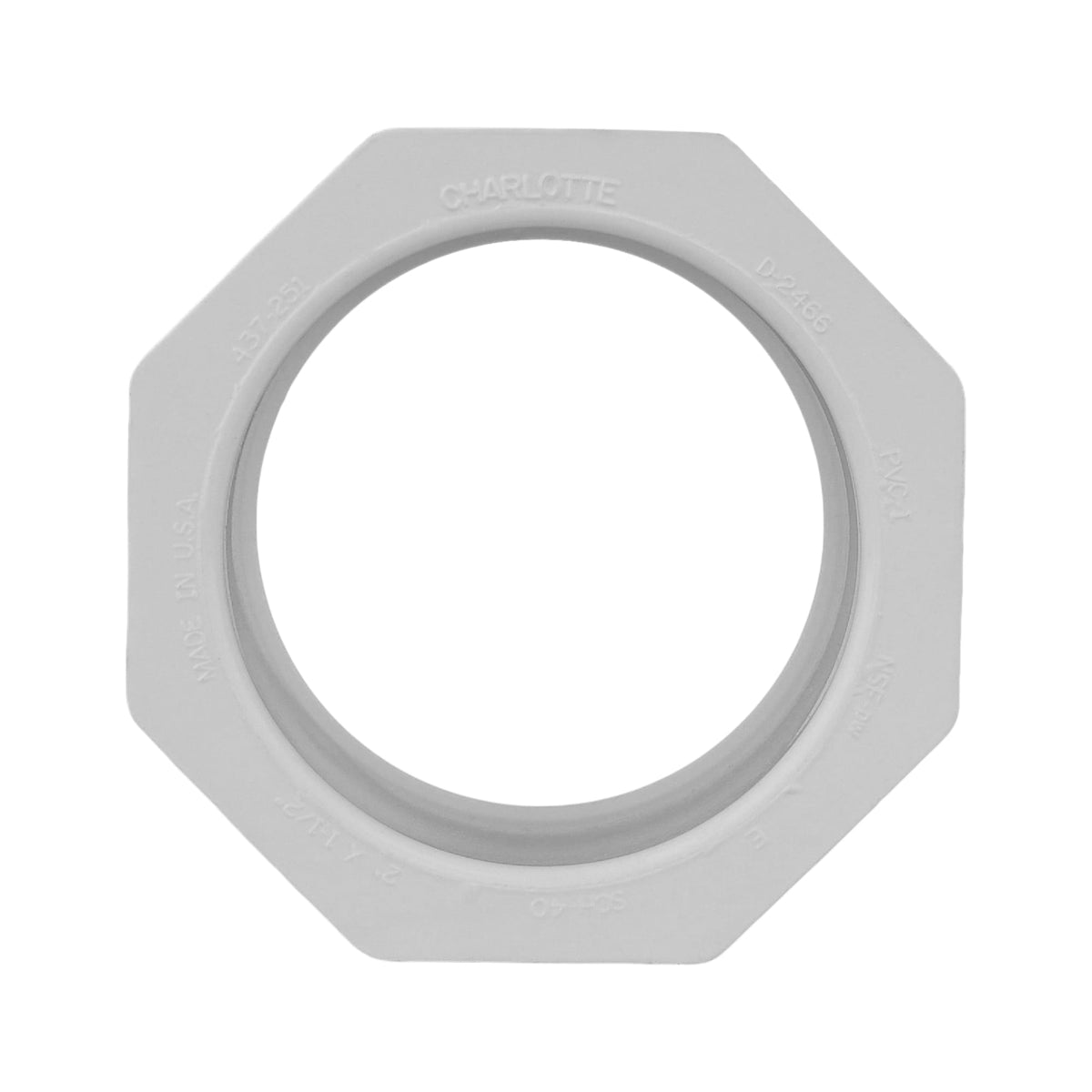 PVC-02107-1400 2" x 1-1/2" PVC SCH40 Bushing - Spigot x Socket