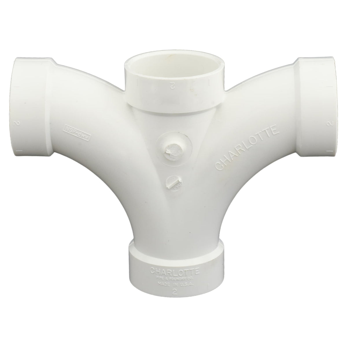 PVC-00500-0600 2" PVC DWV Double Fixture Fitting - All H
