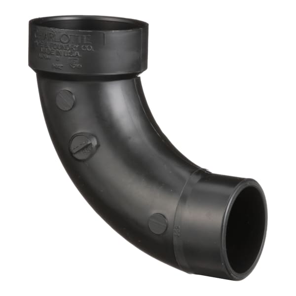 ABS-00309-0600 1-1/2" ABS DWV 90° Long Turn Street Elbow - H x Spigot