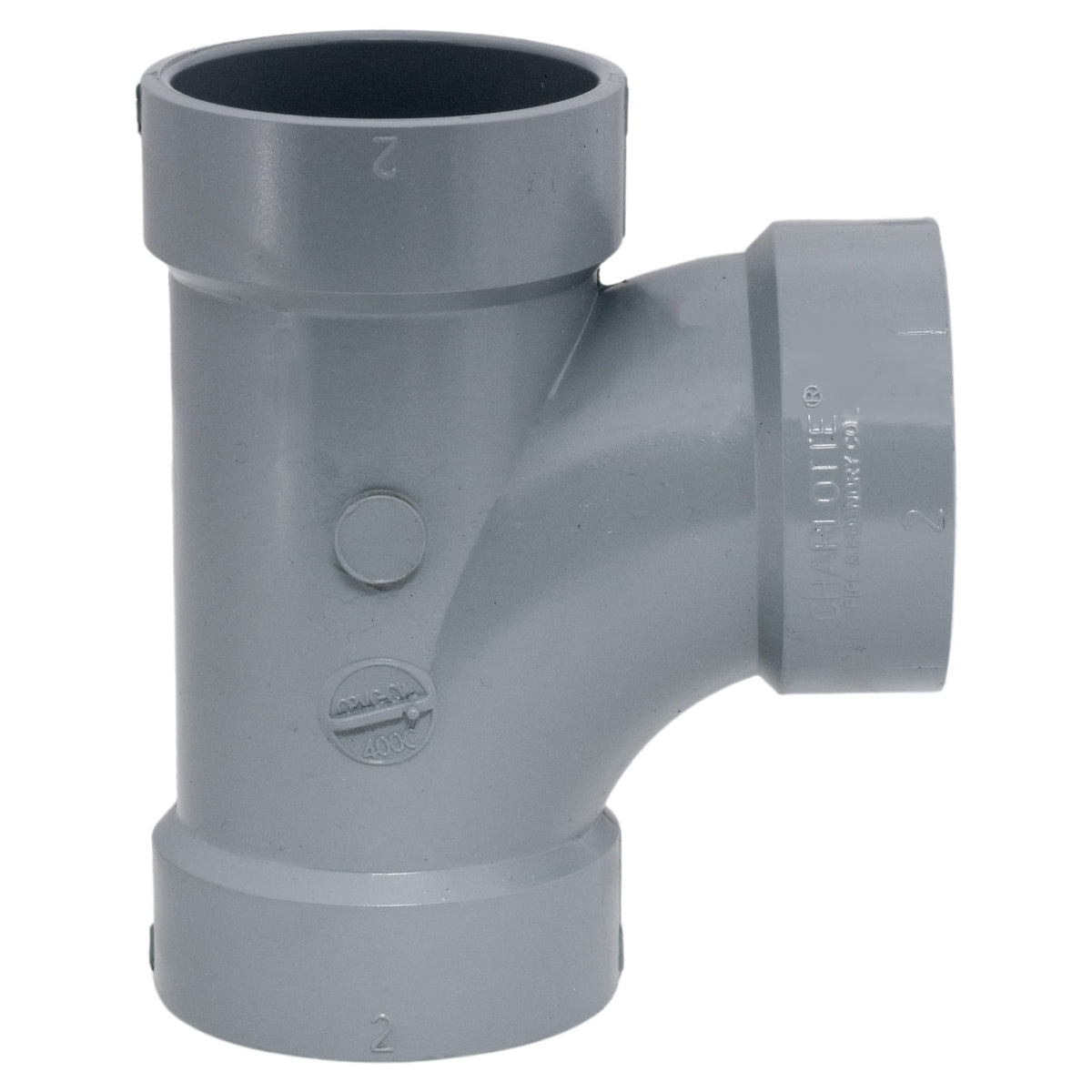 AW-00400-0020C 2" Sanitary Tee All Hub CPVC Chemical Drainage Fitting