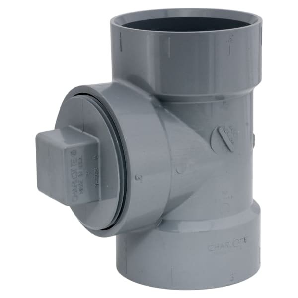 AW-00444X-0030C 3" Cleanout Tee Hub x Hub x FIP CPVC Chemical Drainage Fitting