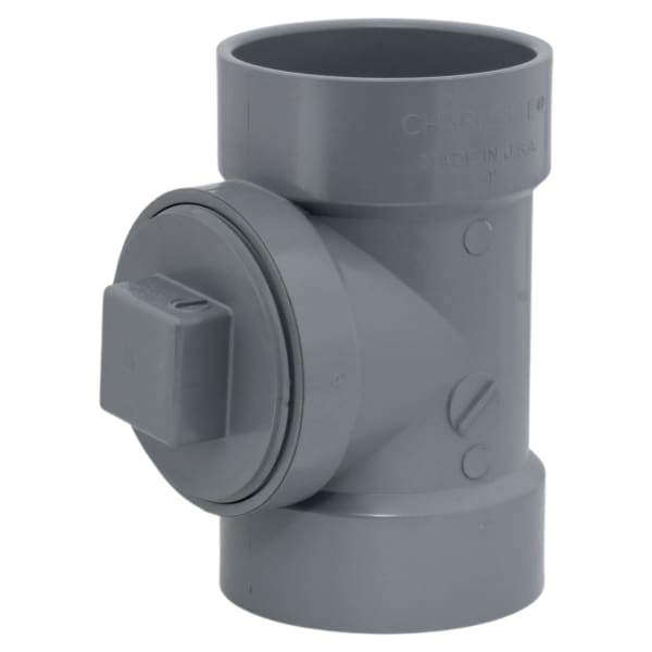AW-00444X-0040C 4" Cleanout Tee Hub x Hub x FIP CPVC Chemical Drainage Fitting
