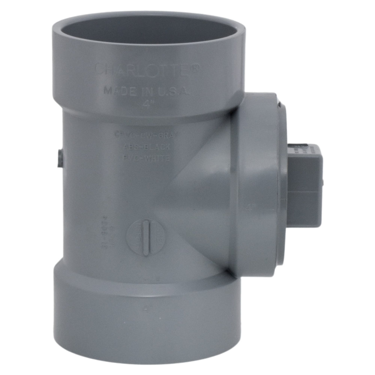 AW-00444X-0040C 4" Cleanout Tee Hub x Hub x FIP CPVC Chemical Drainage Fitting