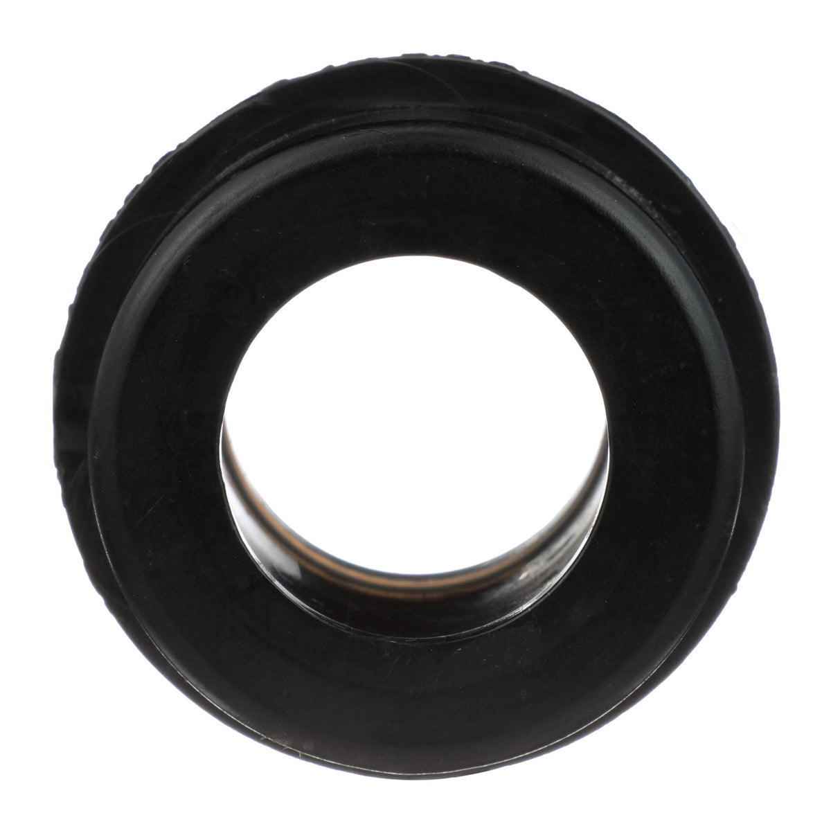 ABS-00103W-0600 1-1/2" x 1-1/4" ABS DWV Male Trap Adapter with Plastic Nut - Spigot x Tubular Slip