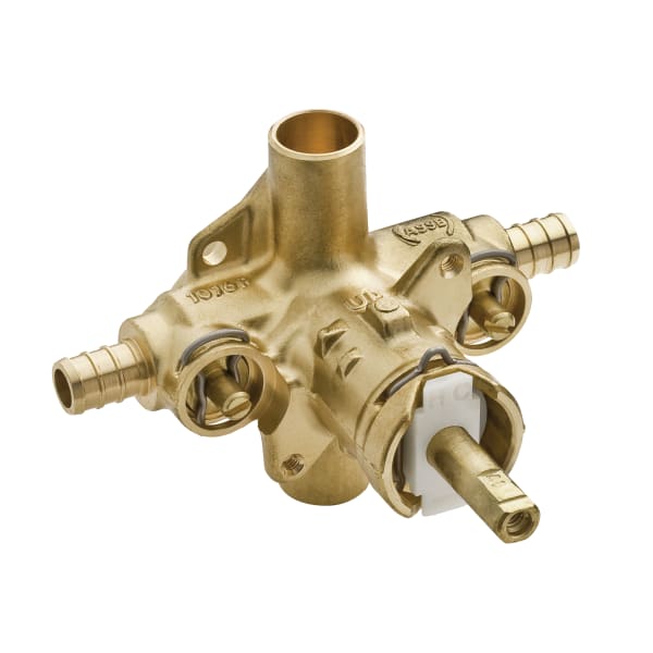 62360 M-Pact Posi-Temp Tub and Shower Rough In Valve with Crimp PEX/CC Connections and Stops
