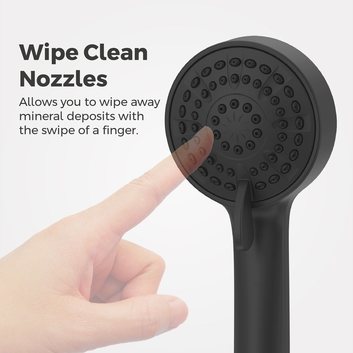LG16-510B 3 Function Hand Shower Head Only in Matte Black