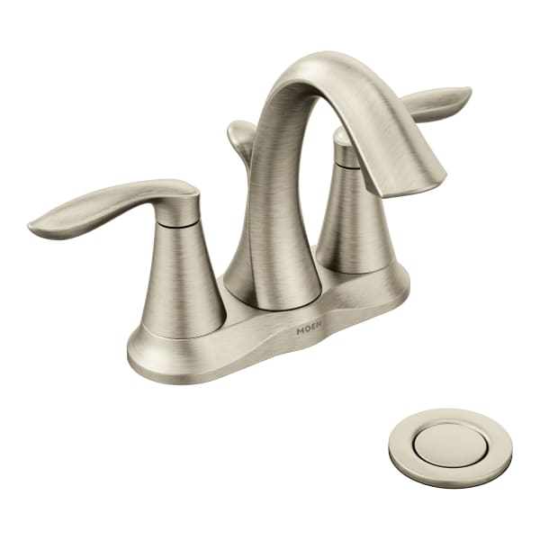 6410BN Eva 4 in. Centerset 2-Handle High-Arc Bathroom Faucet in Brushed Nickel