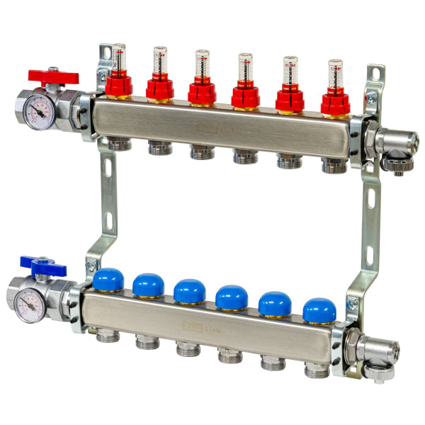 75107 7 Loop 1-1/4" SS Manifold with Flow Meters